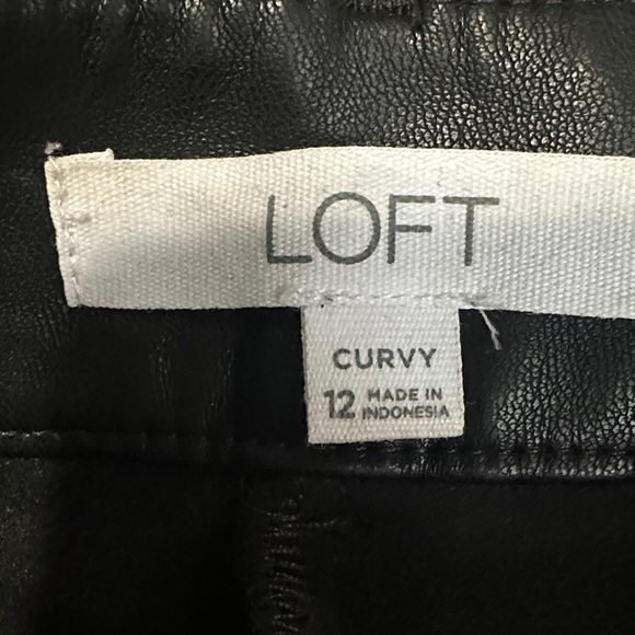 LOFT Black Faux Leather Pants - Picture 3 of 3